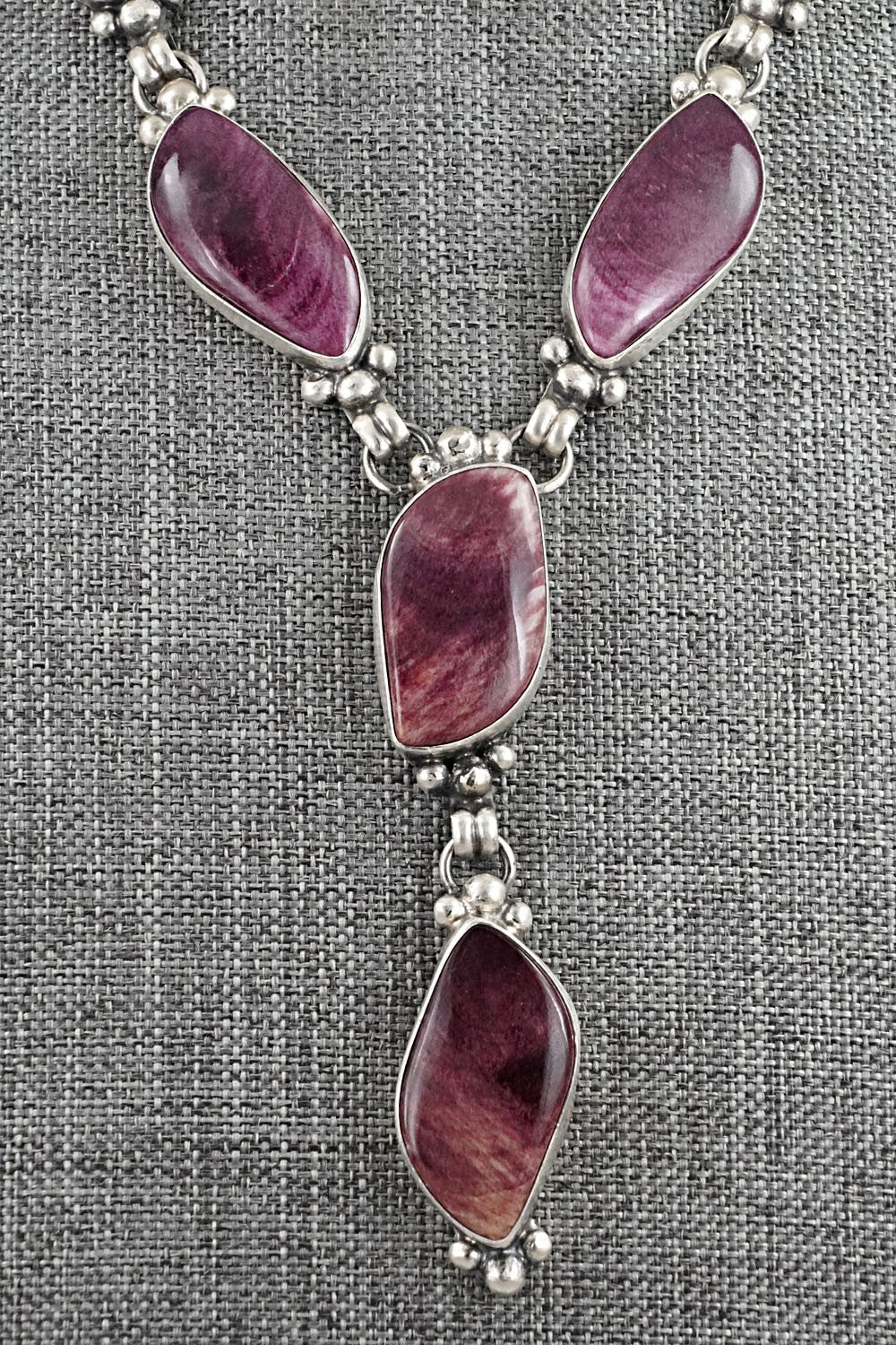 Spiny Oyster & Sterling Silver Necklace Set - Darrin Livingston
