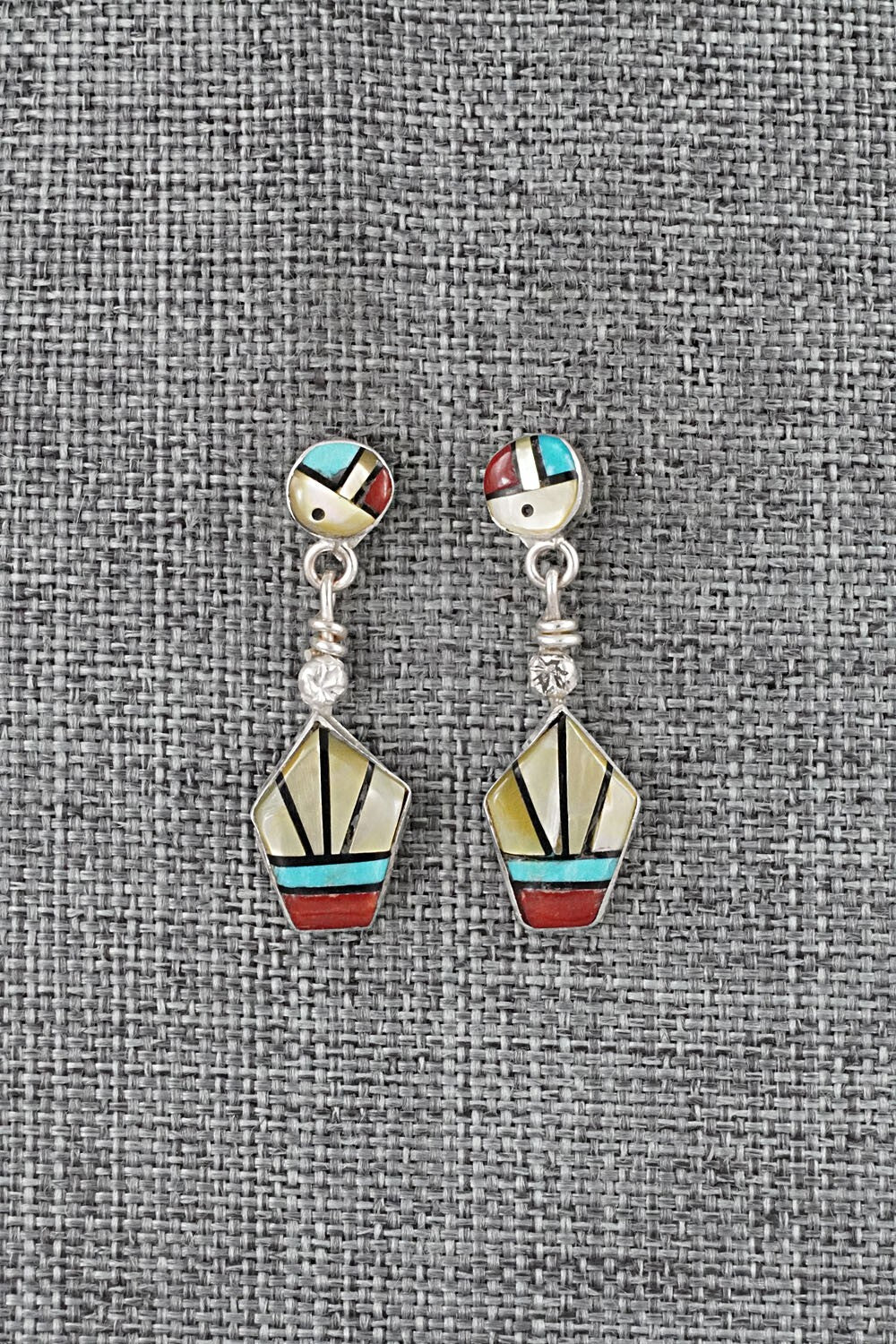 Multi-Stone Inlay & Sterling Silver Earrings - Ola Eriacho