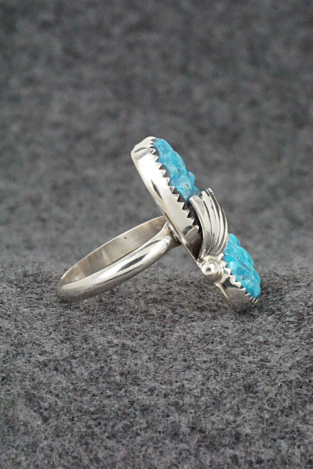 Turquoise & Sterling Silver Ring - Lyolita Tsattie - Size 7.25