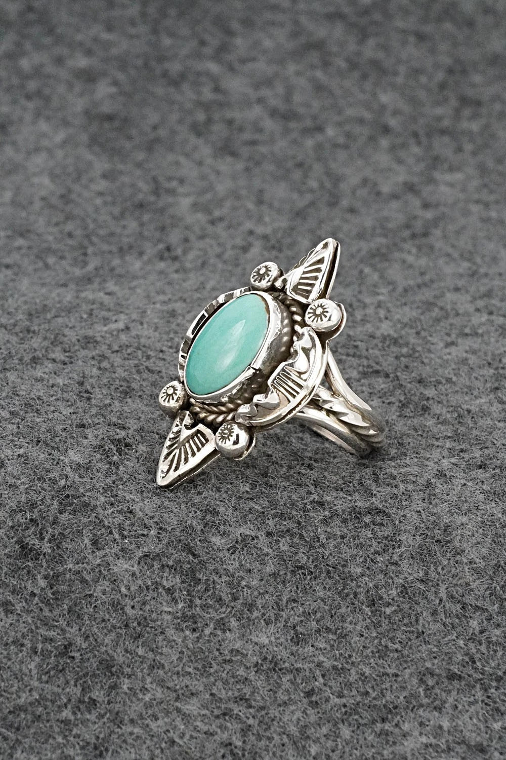 Turquoise & Sterling Silver Ring - Emerson Delgarito - Size 8.5