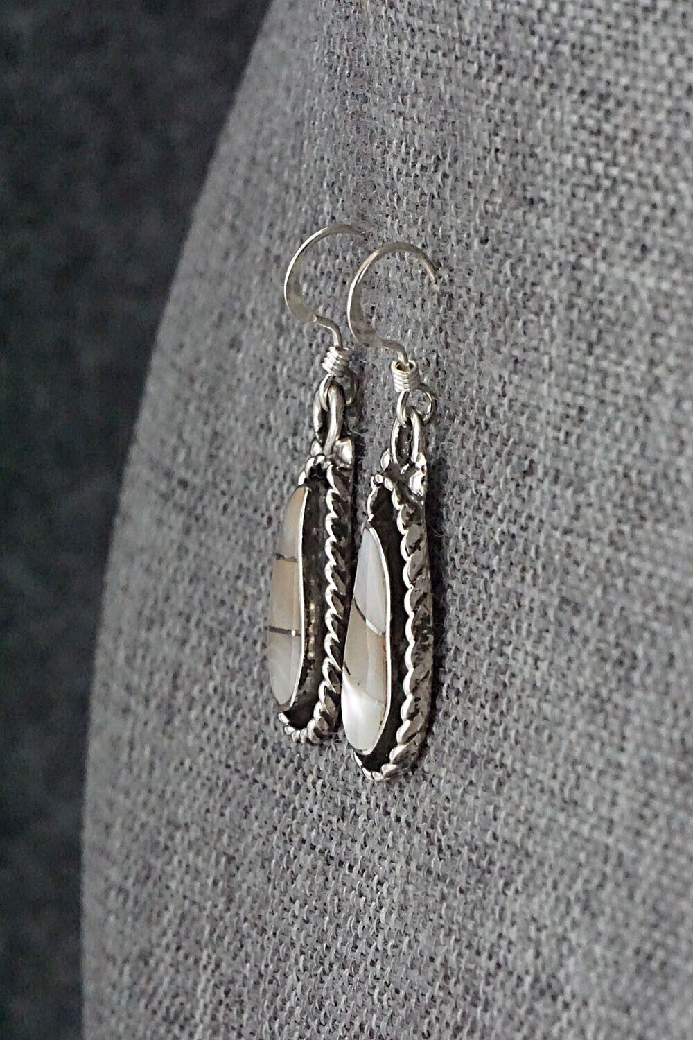 Mother of Pearl & Sterling Silver Inlay Earrings - Susie Lowsayatee