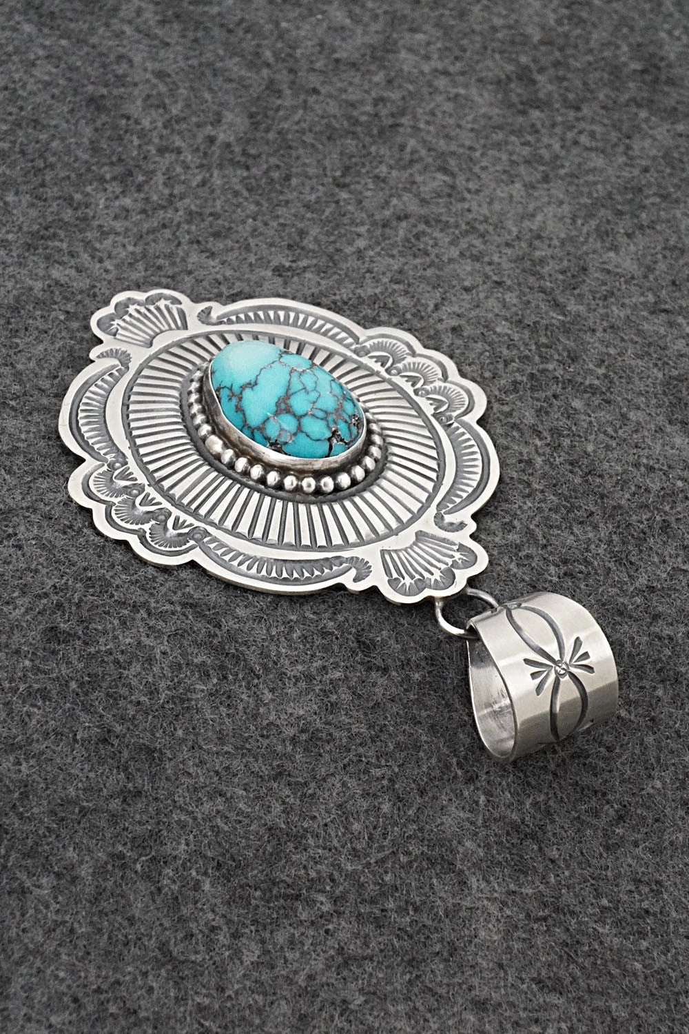 Turquoise & Sterling Silver Pendant - Arnold Blackgoat