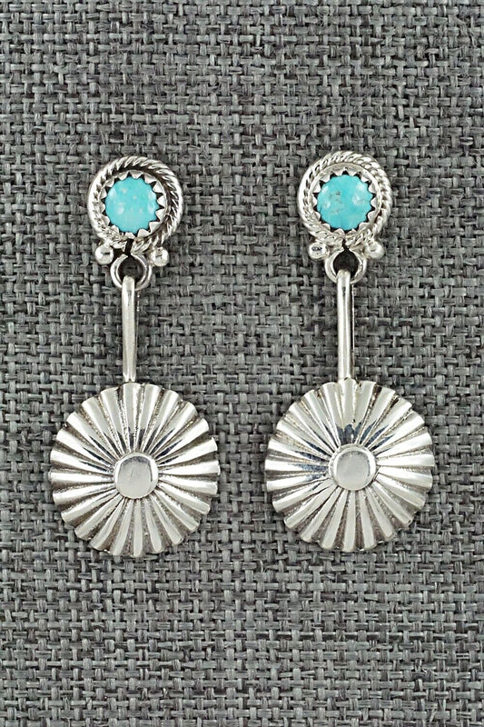 Turquoise & Sterling Silver Earrings - Adelarae Yazzie