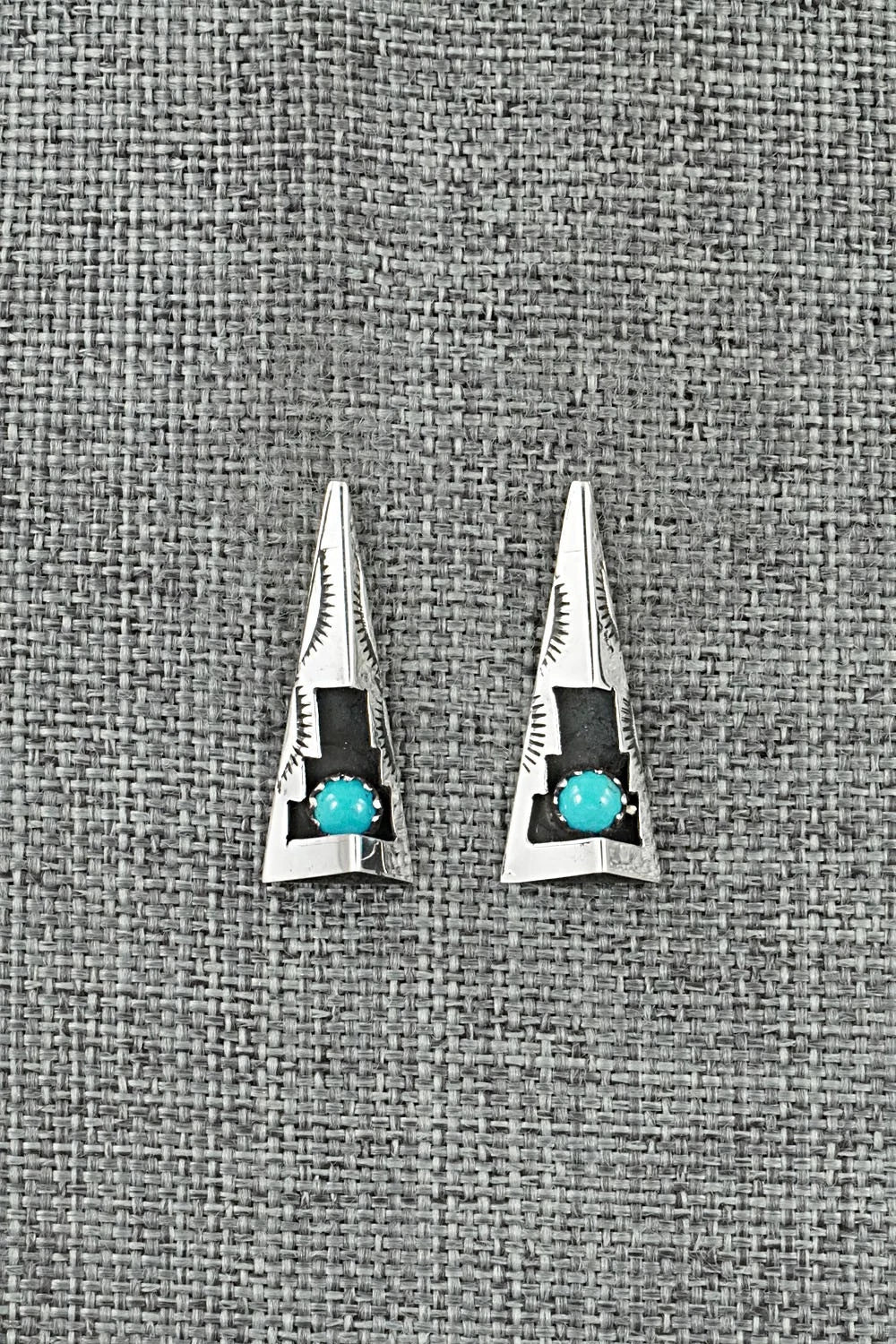 Turquoise & Sterling Silver Earrings - Phil Perry