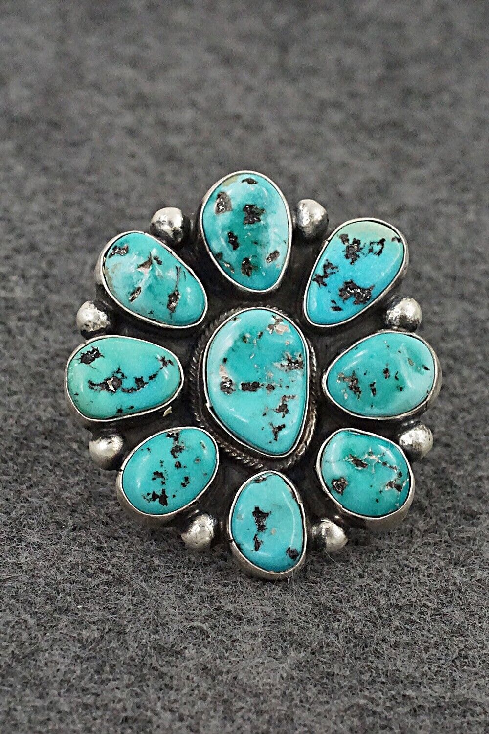 Turquoise & Sterling Silver Ring - Bobby Johnson - Size 8