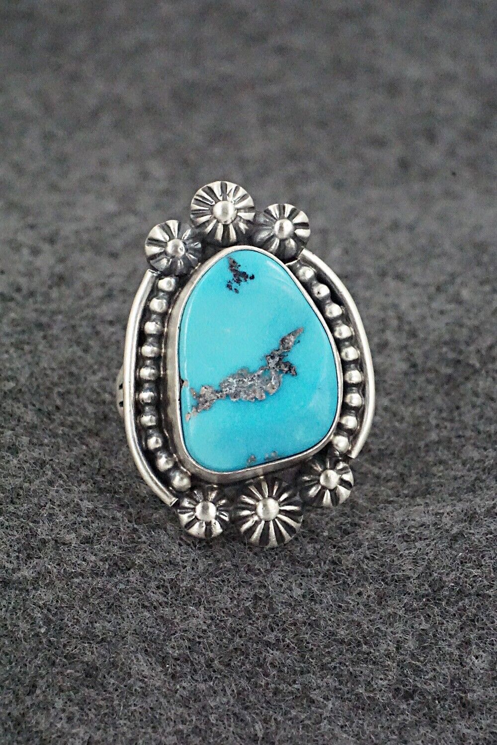 Turquoise & Sterling Silver Ring - Darrin Livingston - Size 7