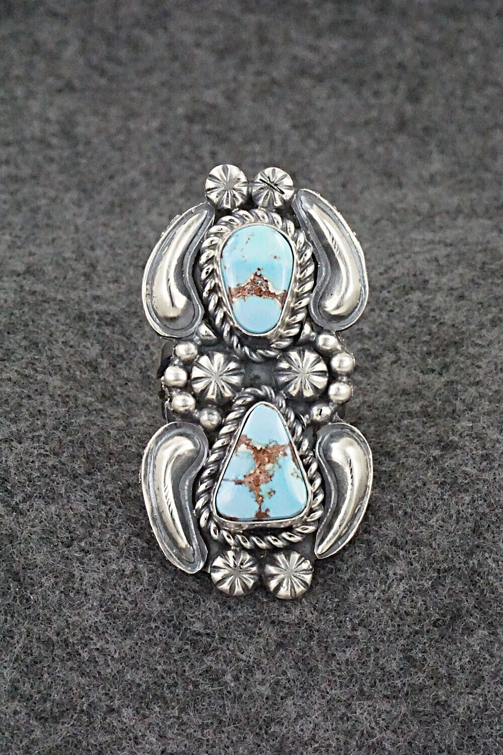 Turquoise & Sterling Silver Ring - Jeff James - Size 9