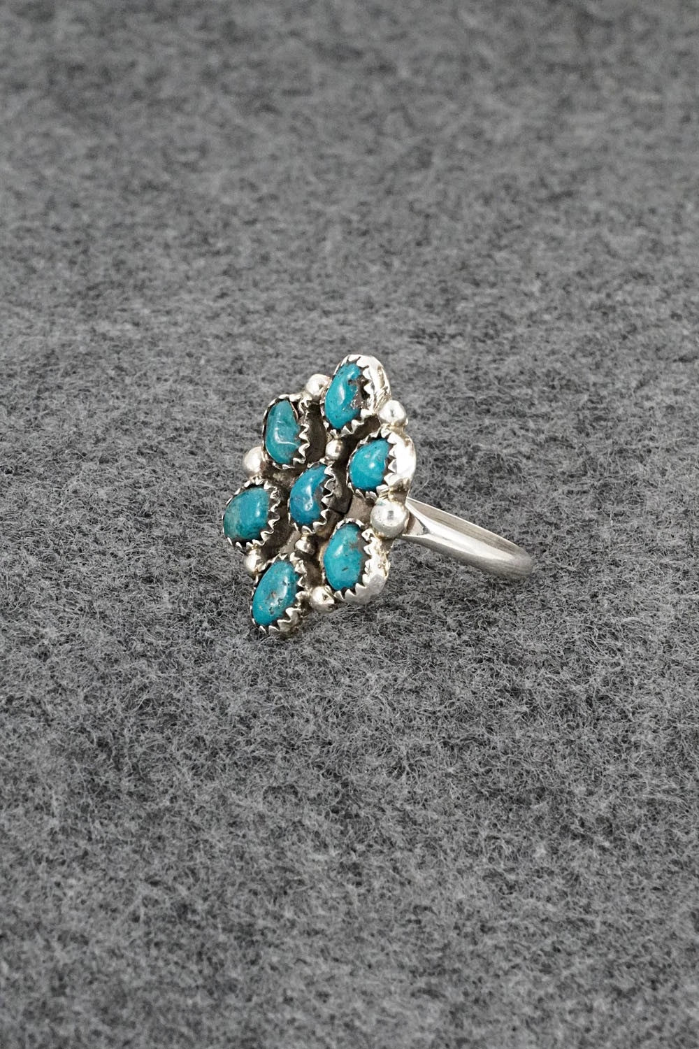 Turquoise & Sterling Silver Ring - Priscilla Reeder - Size 8.5
