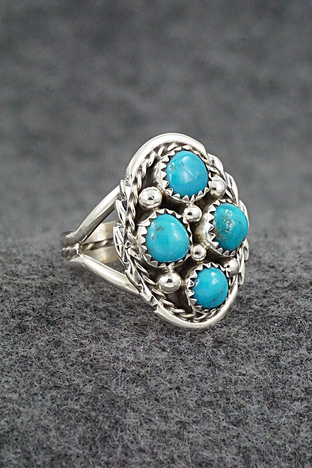 Turquoise & Sterling Silver Ring - Melvin Chee - Size 8