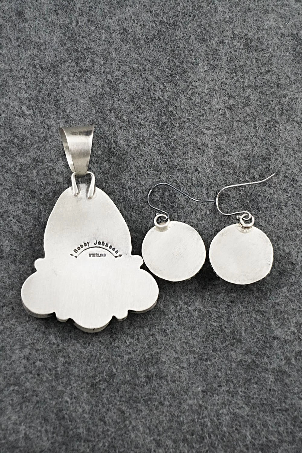 Turquoise & Sterling Silver Pendant and Earrings Set - Bobby Johnson