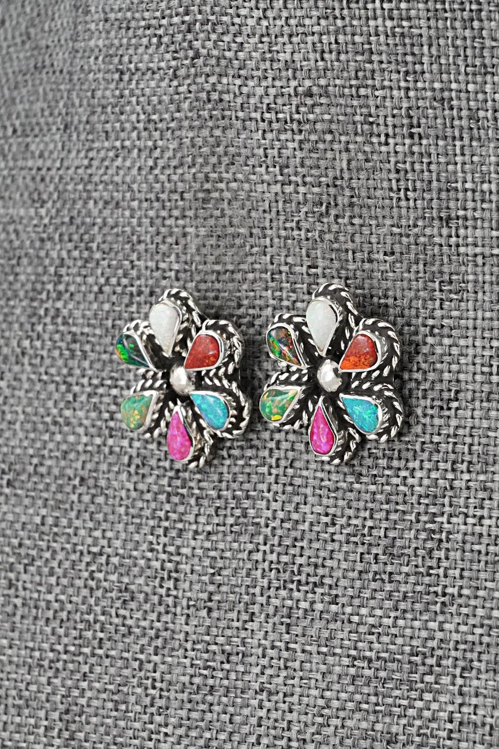 Opalite & Sterling Silver Earrings - Carol Lateyice