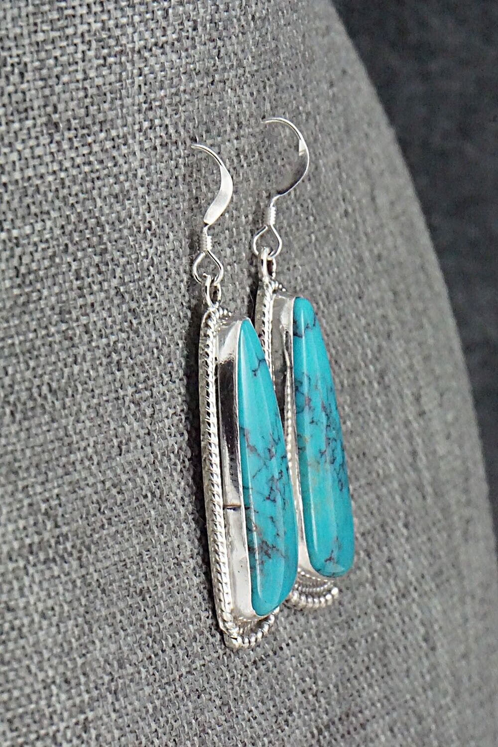 Turquoise & Sterling Silver Earrings - Verley Betone