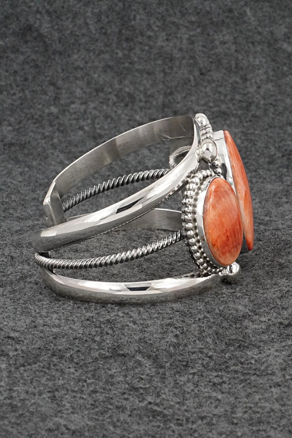 Spiny Oyster & Sterling Silver Bracelet - Kathleen Livingston