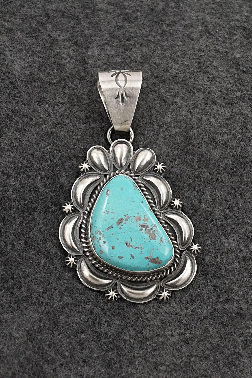 Turquoise & Sterling Silver Pendant - Raymond Delgarito