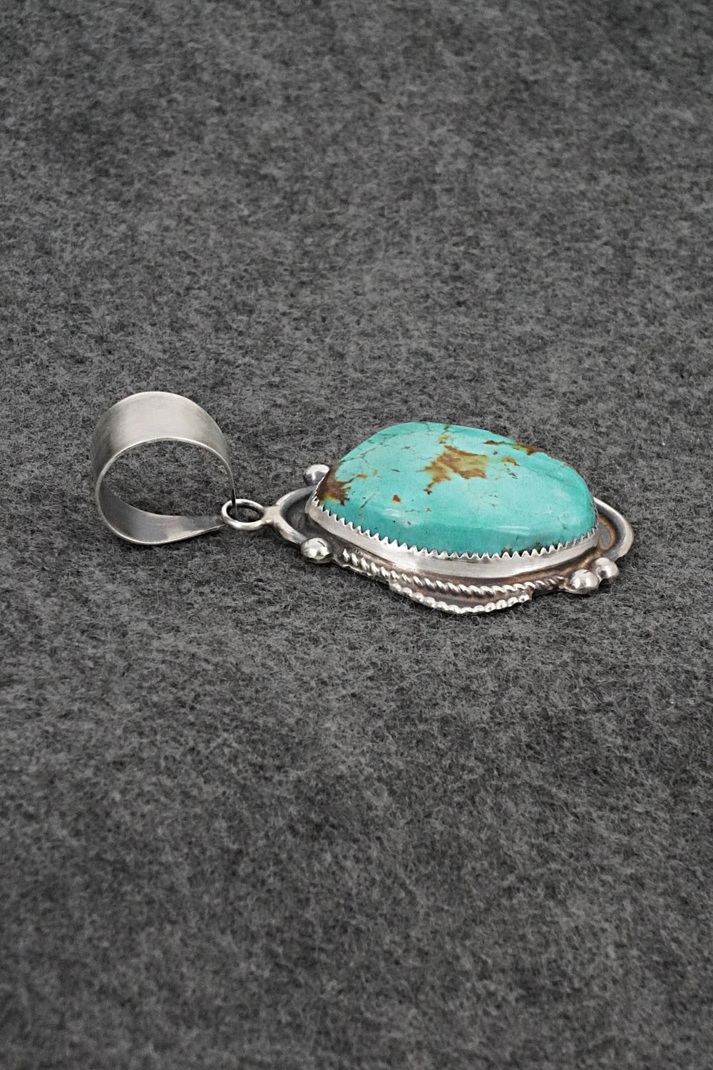 Turquoise & Sterling Silver Pendant - Leslie Nez