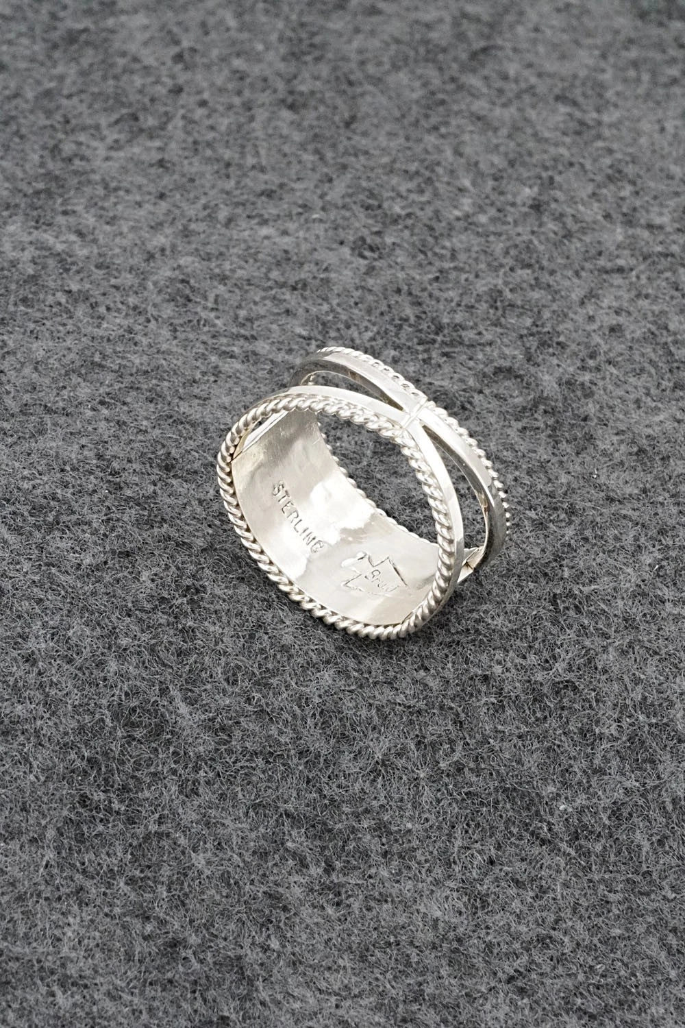 Coral and Sterling Silver Ring - Bruce Johnson - Size 10