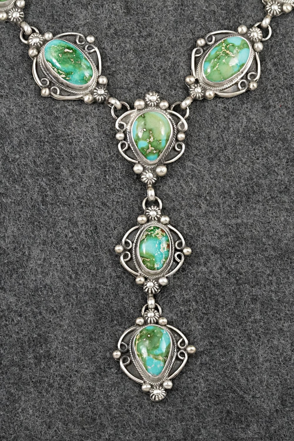 Turquoise & Sterling Silver Necklace and Earrings Set - Kathleen Livingston