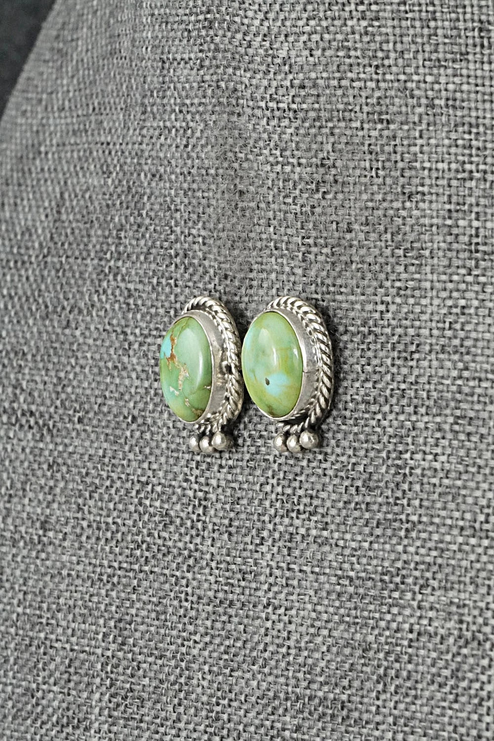 Turquoise & Sterling Silver Earrings - Eugene Gruber
