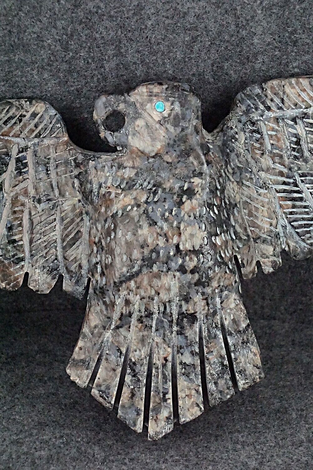 Large Eagle Zuni Fetish Carving - Jerrold Lahaleon
