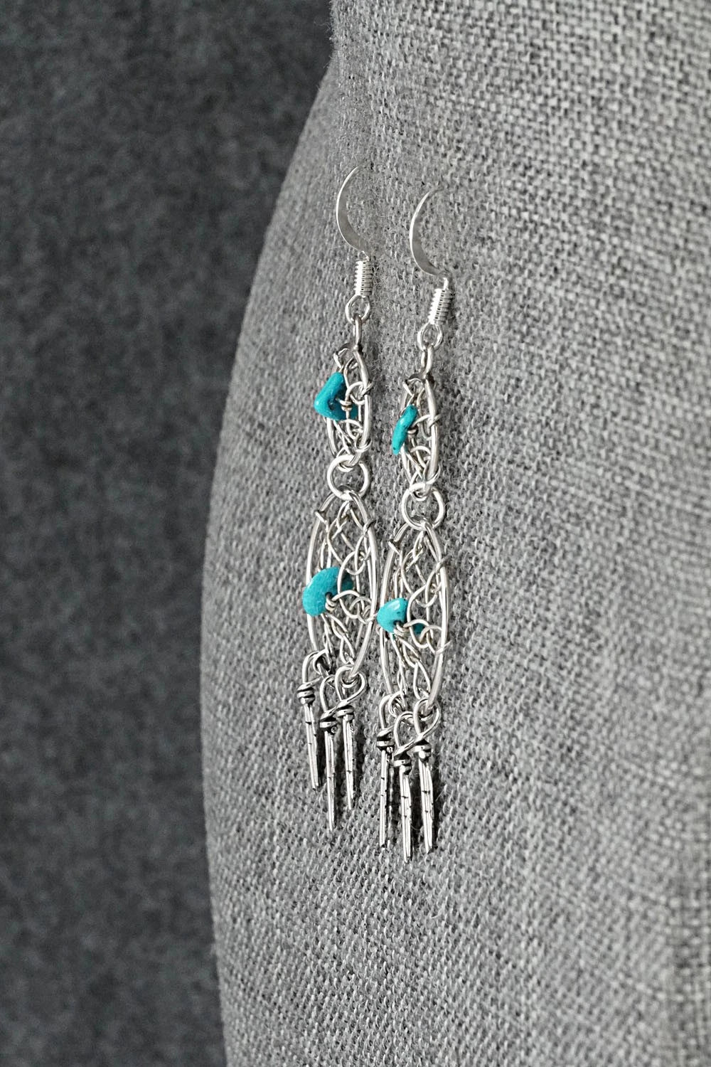 Turquoise & Sterling Silver Earrings - Lorenzo Arviso Jr.