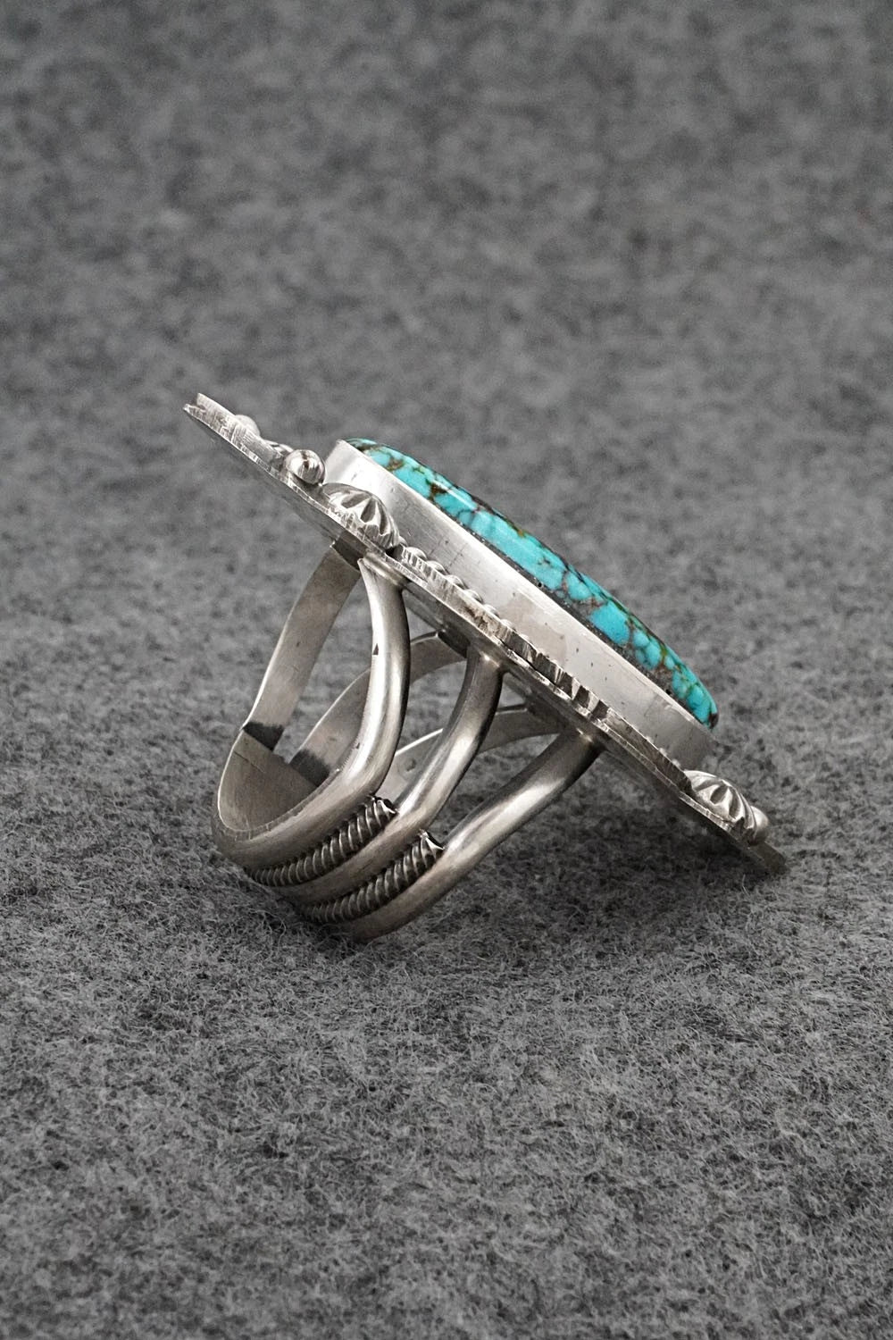 Turquoise & Sterling Silver Ring - Michael Calladitto - Size 8.5