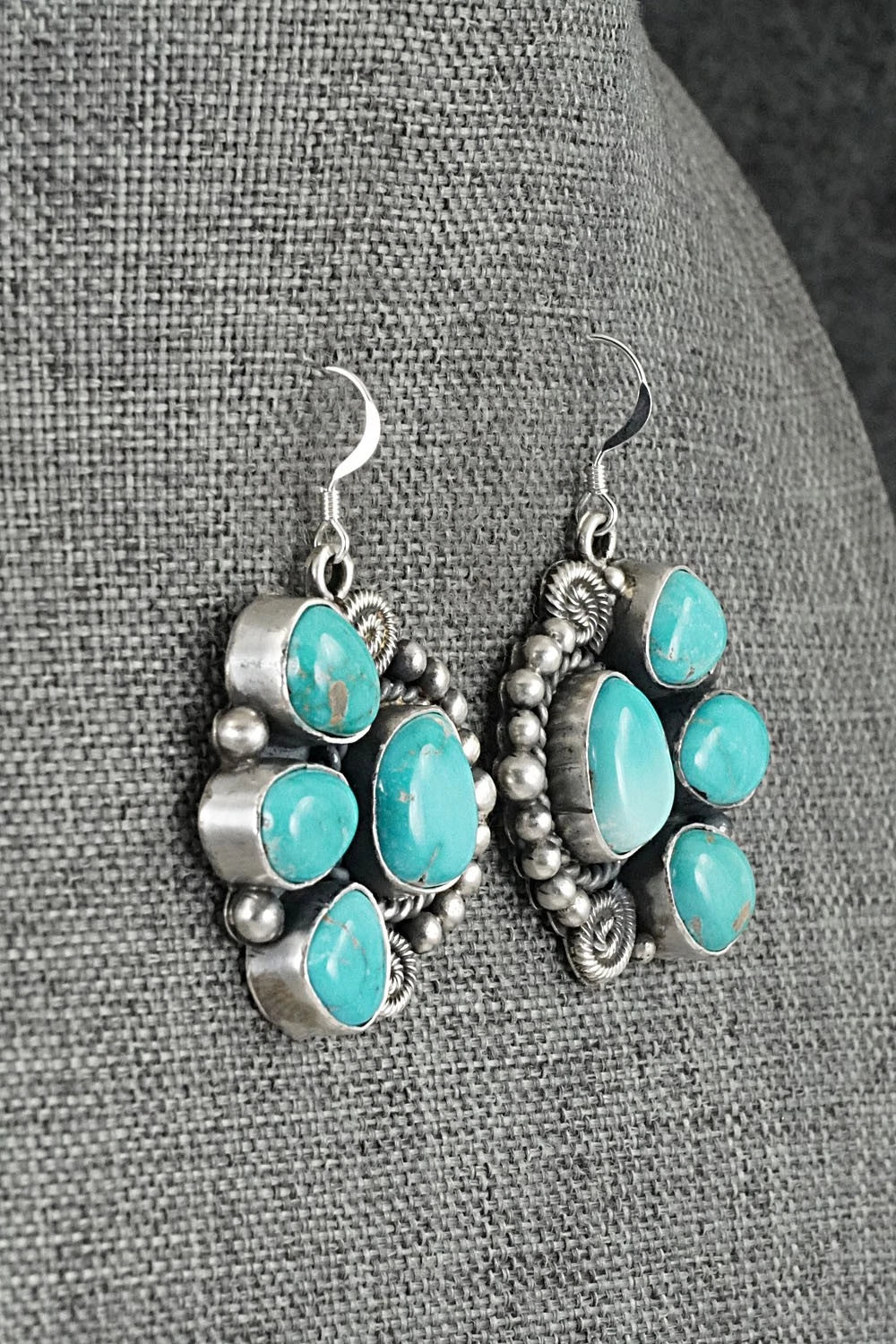 Turquoise & Sterling Silver Necklace and Earrings Set - Rosita Calladitto