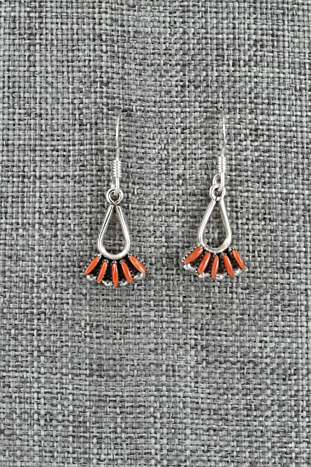 Coral & Sterling Silver Necklace and Earrings Set - Mildred Ukestine