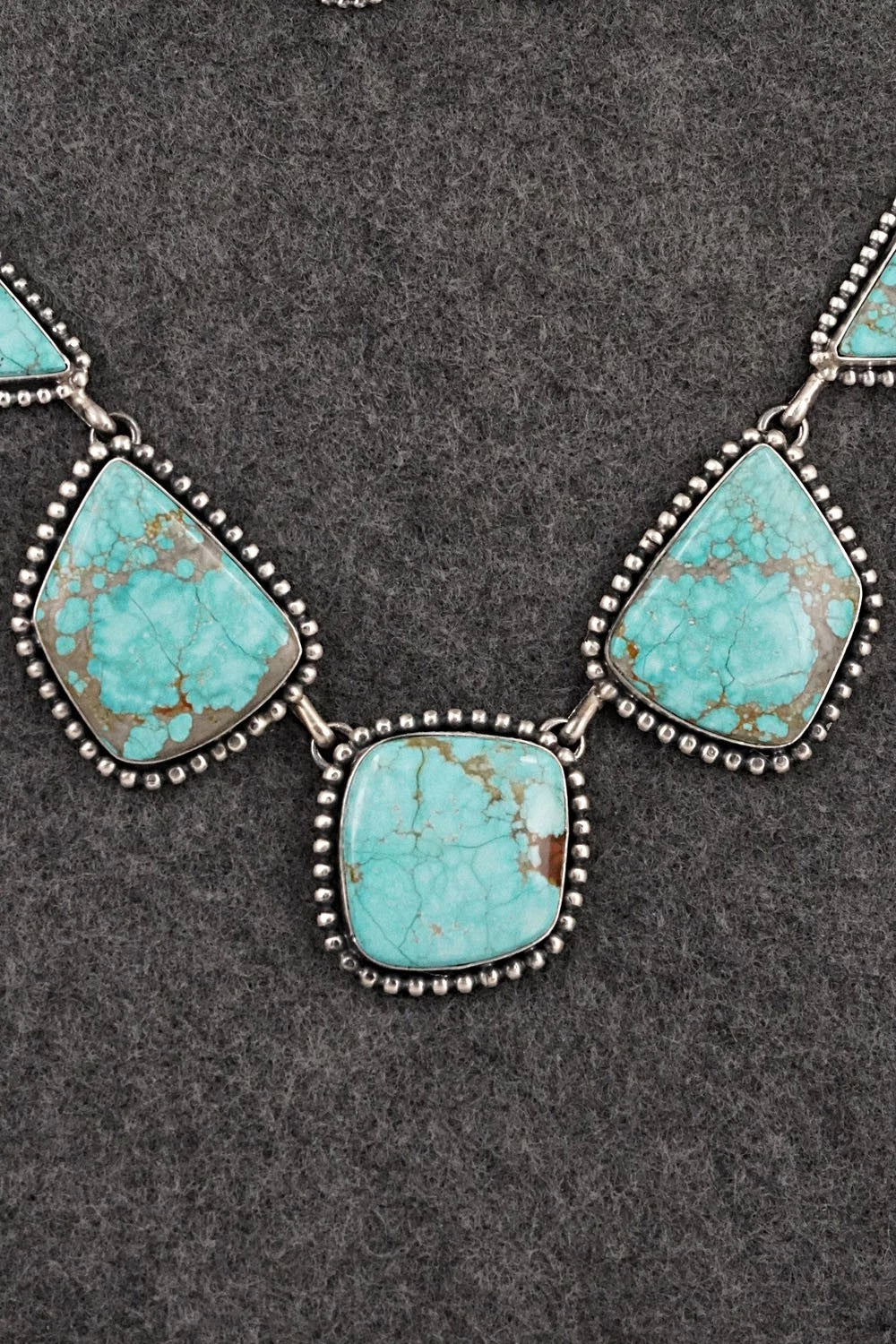 Turquoise & Sterling Silver Necklace and Earrings Set - Paul Livingston