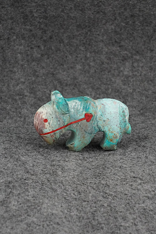 Buffalo Zuni Fetish Carving - Kenric Laiwakete