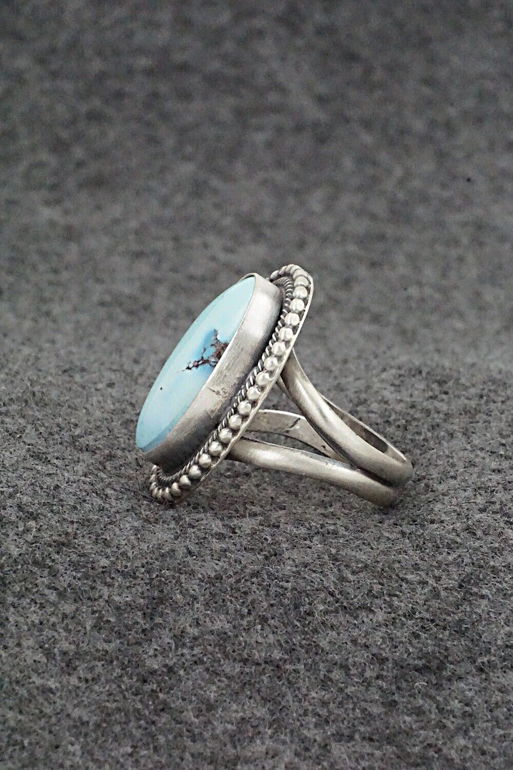 Turquoise & Sterling Silver Ring - Bobby Johnson - Size 8