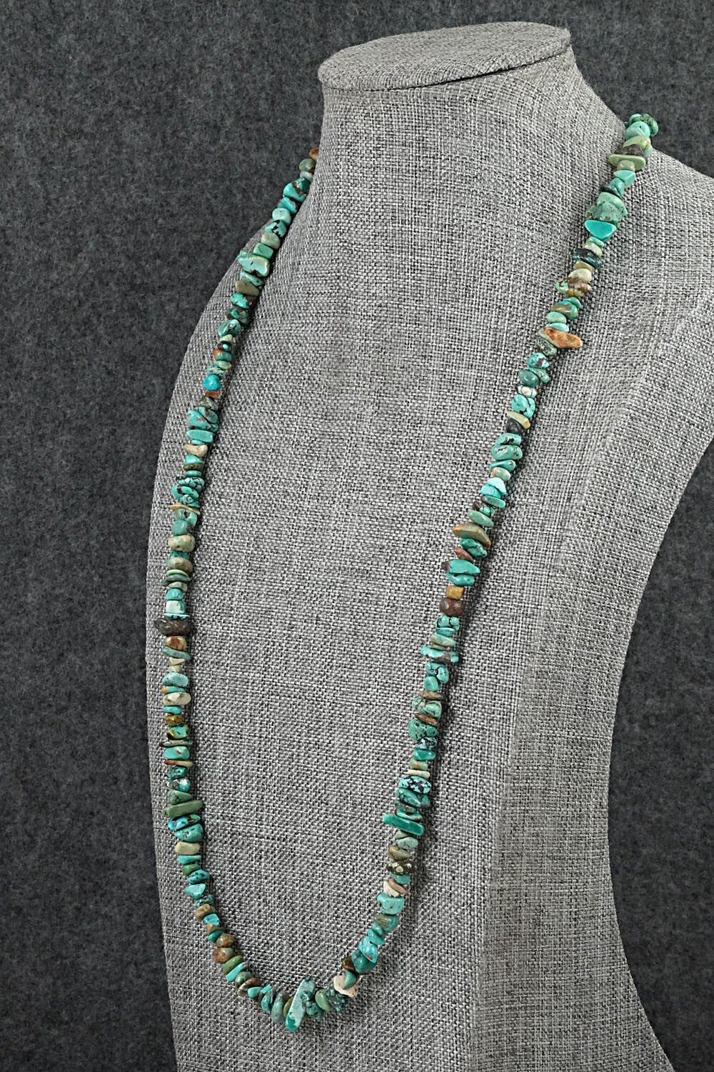 Turquoise & Sterling Silver Necklace 38" - Doreen Jake