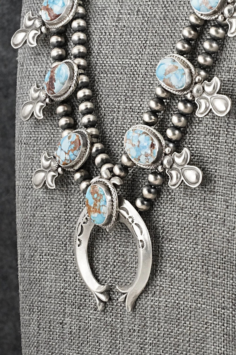 Turquoise & Sterling Silver Squash Blossom Set - Adrienne Gordon