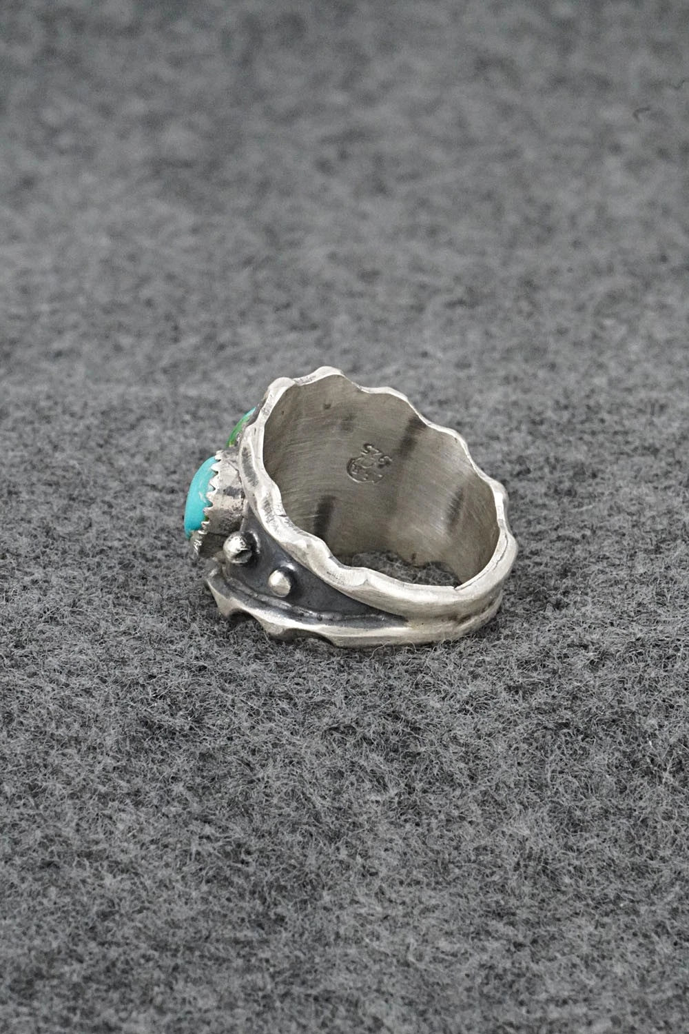 Turquoise & Sterling Silver Ring - Genevieve Francisco - Size 9.5