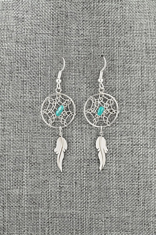 Turquoise & Sterling Silver Earrings - Lorenzo Arviso