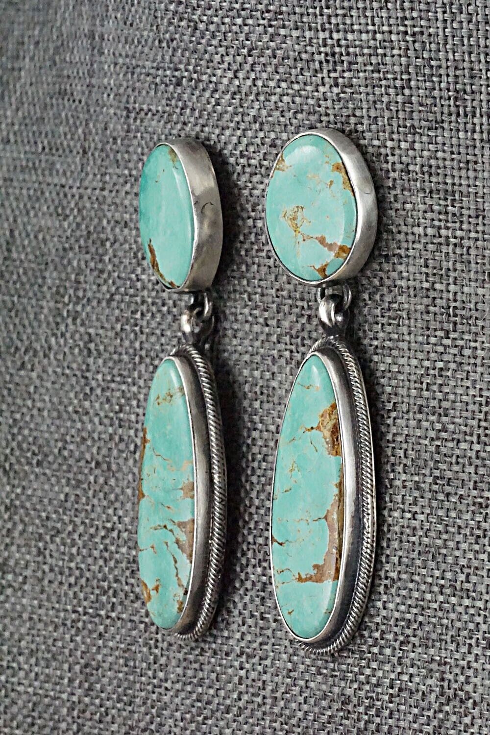 Turquoise & Sterling Silver Necklace and Earrings Set - Annie Hoskie