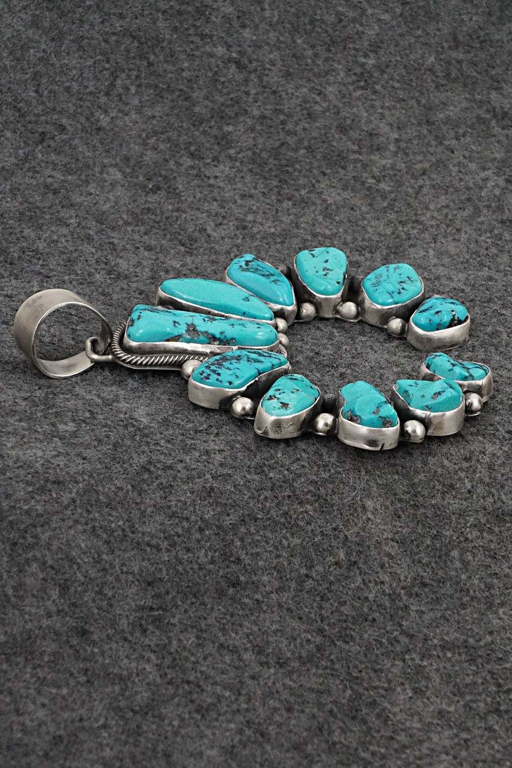Turquoise & Sterling Silver Pendant - Bobby Johnson