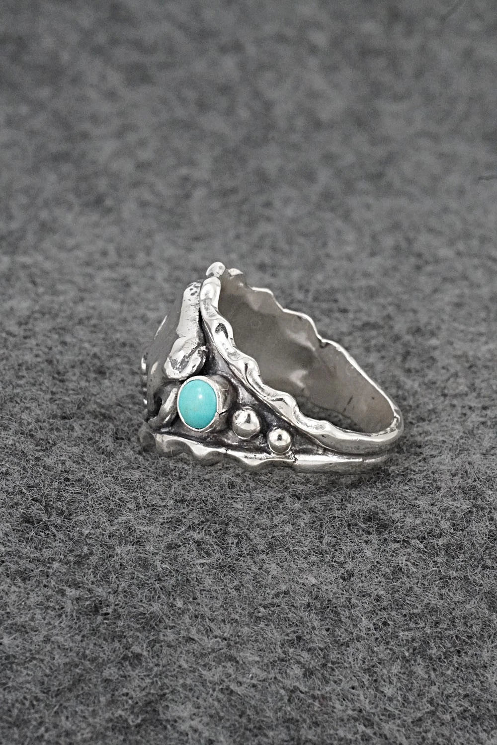 Turquoise & Sterling Silver Ring - Genevieve Francisco - Size 13