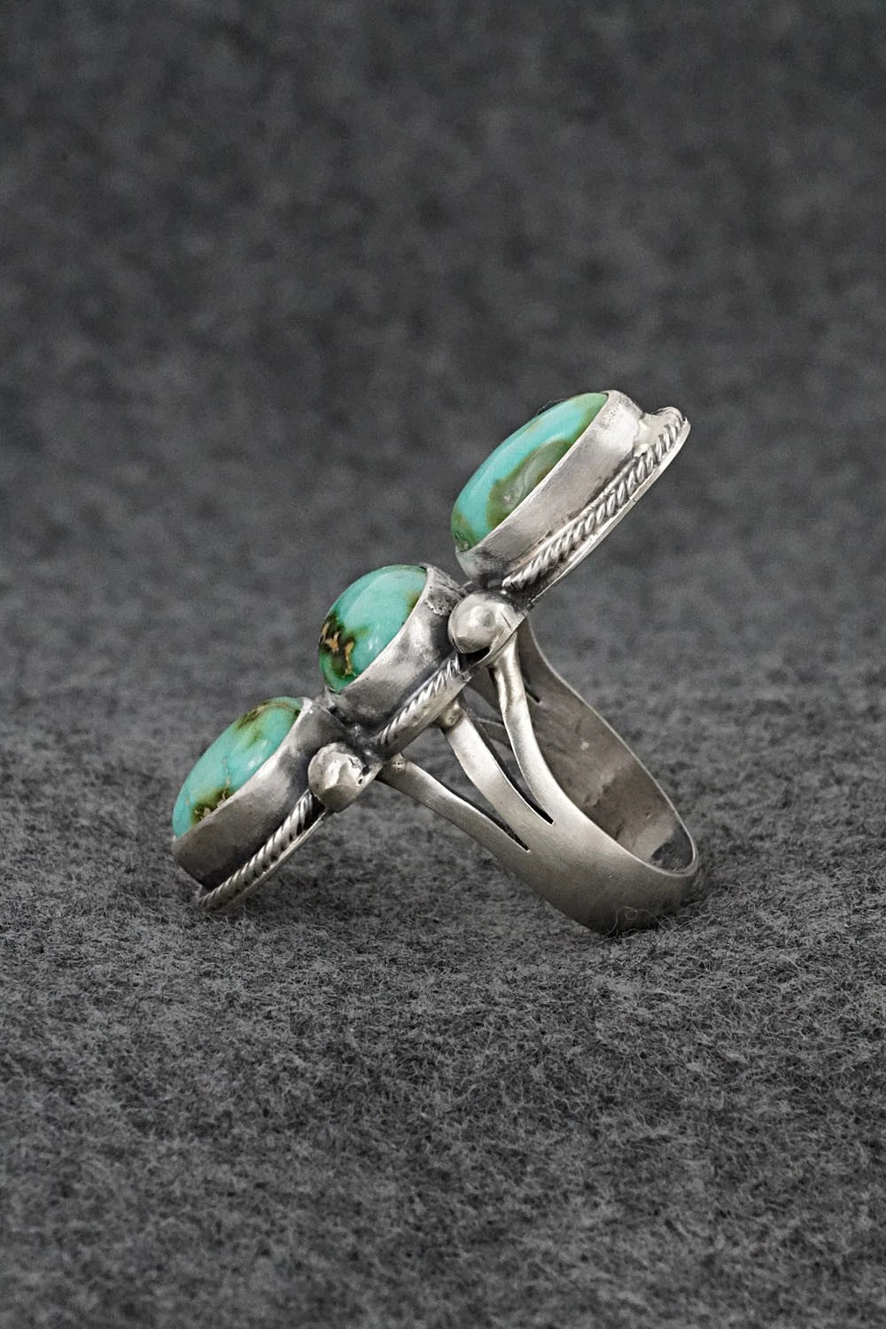 Turquoise & Sterling Silver Ring - Bobby Johnson - Size 9