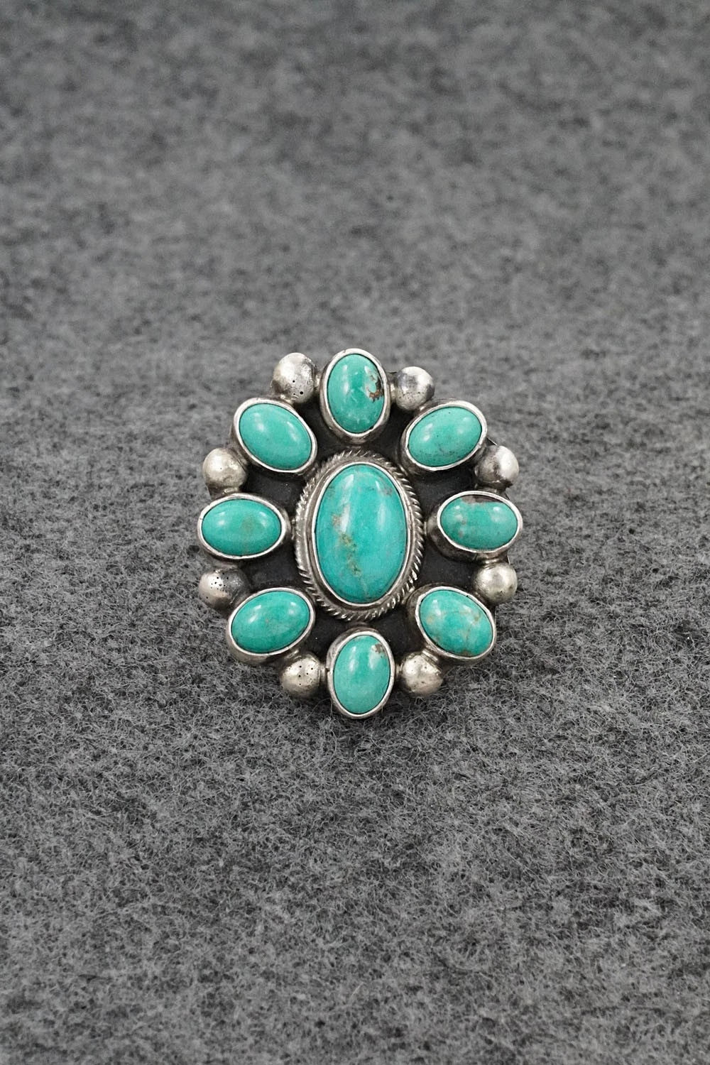 Turquoise & Sterling Silver Ring - Kathleen Livingston - Size Adjustable