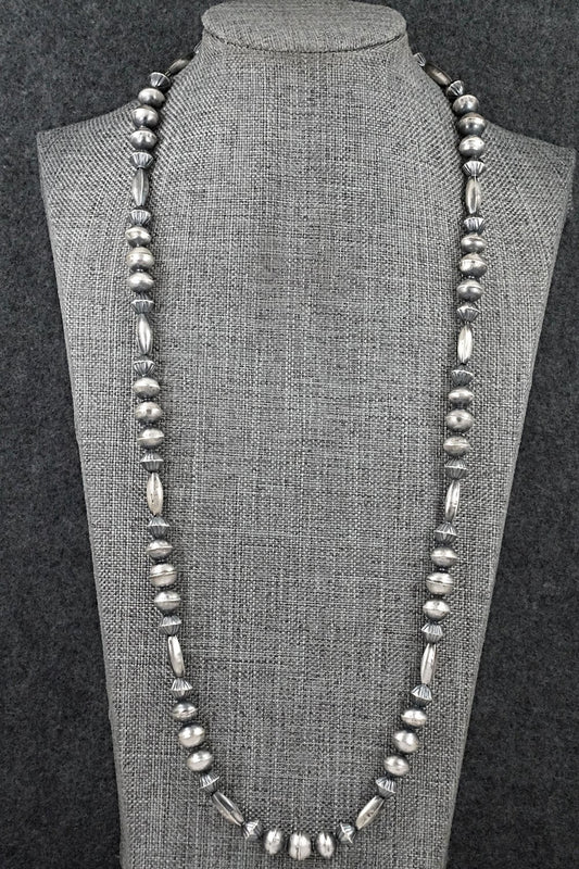 Sterling Silver Navajo Pearl Necklace 26" - Vintage