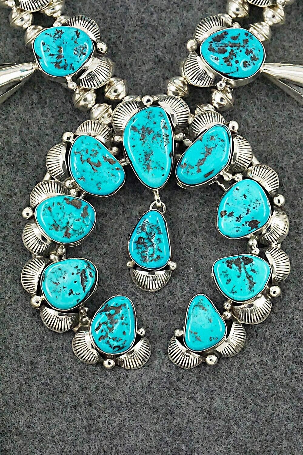 Turquoise & Sterling Silver Squash Blossom Set - Vernon Johnson