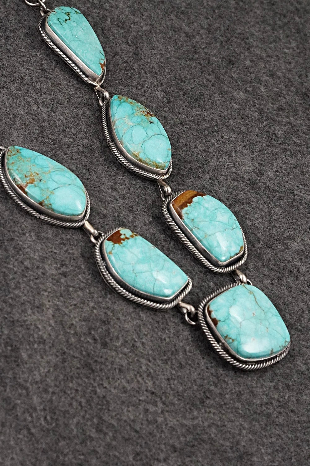 Turquoise & Sterling Silver Necklace and Earrings Set - Paul Livingston