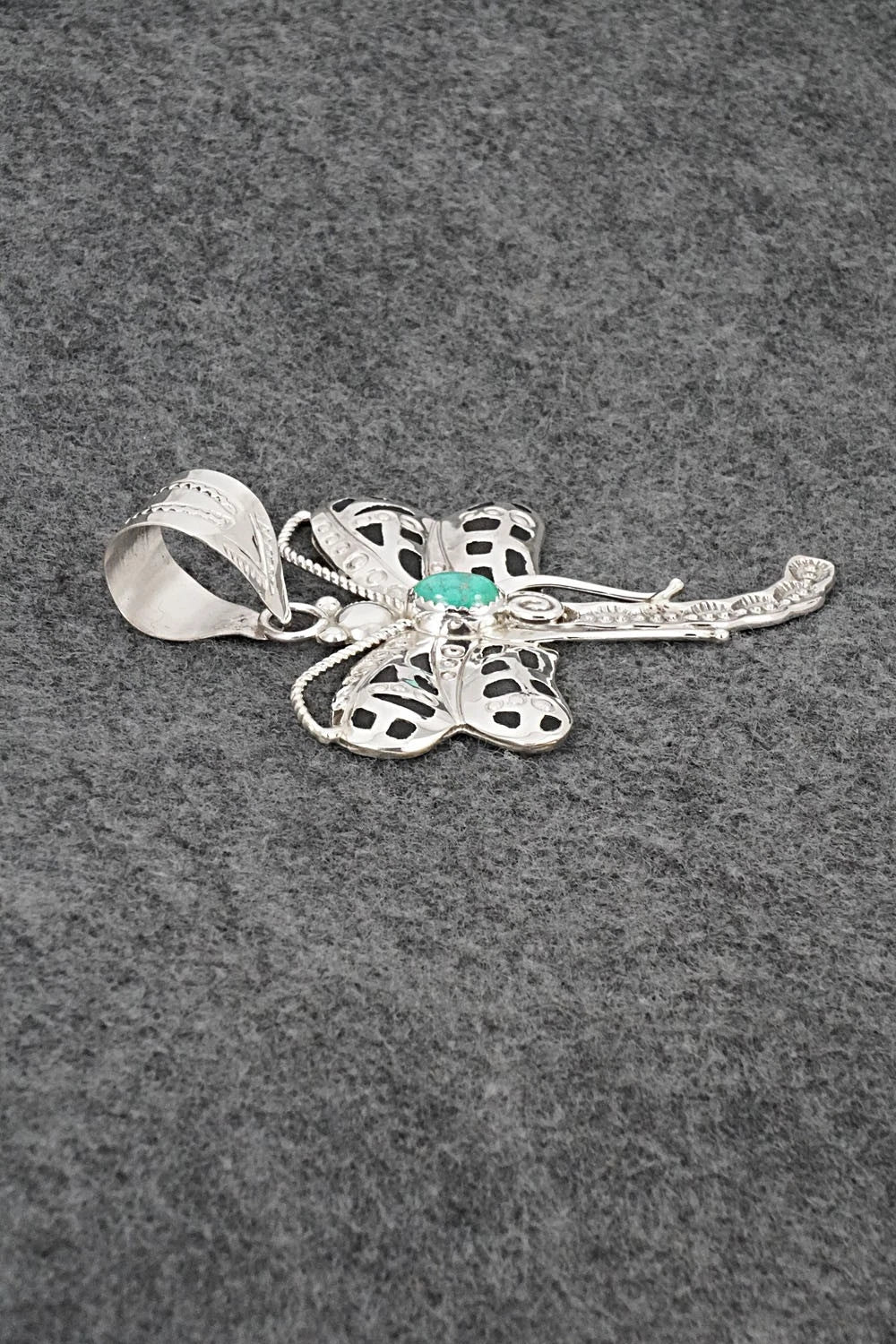 Turquoise & Sterling Silver Pendant - Alonzo Mariano