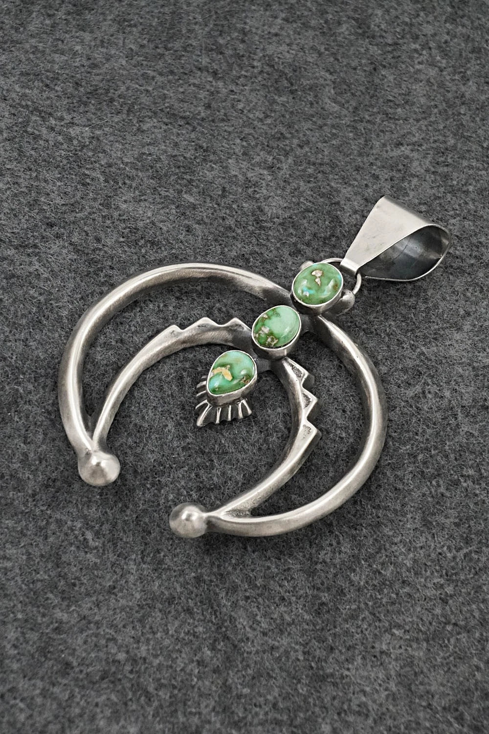 Turquoise & Sterling Silver Pendant - Eugene Gruber