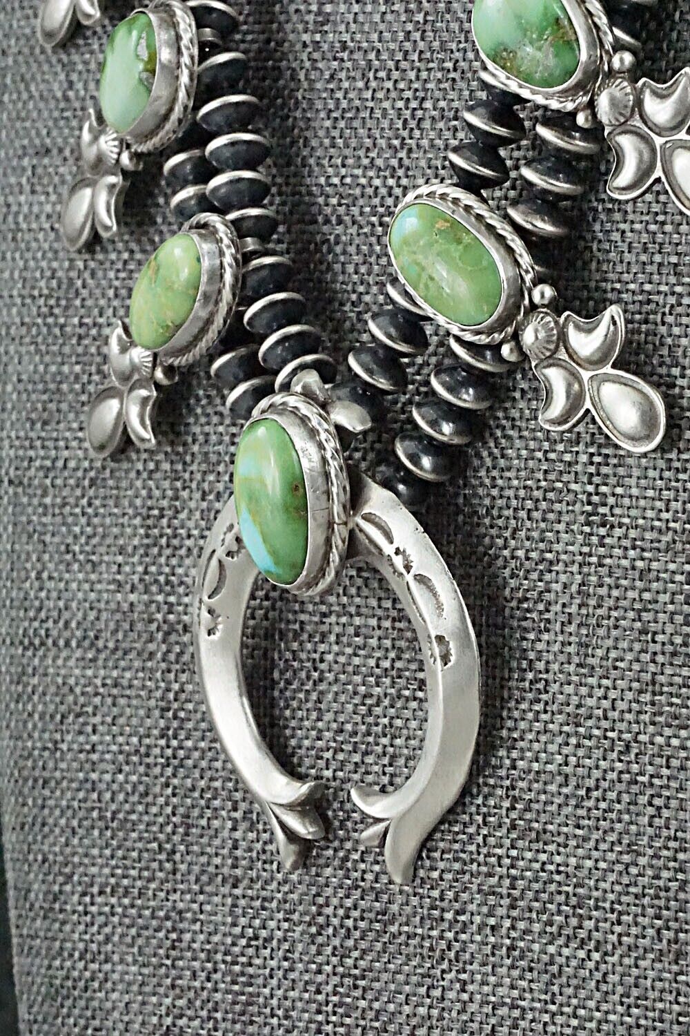 Turquoise & Sterling Silver Squash Blossom Set - Adrienne Gordon