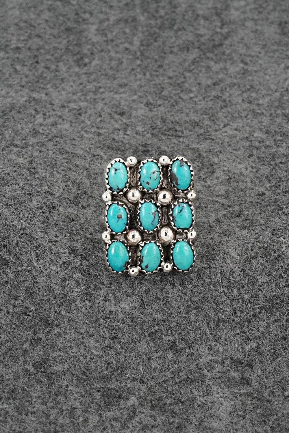 Turquoise & Sterling Silver Ring - Priscilla Reeder - Size 7.5