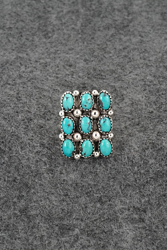 Turquoise & Sterling Silver Ring - Priscilla Reeder - Size 7.5
