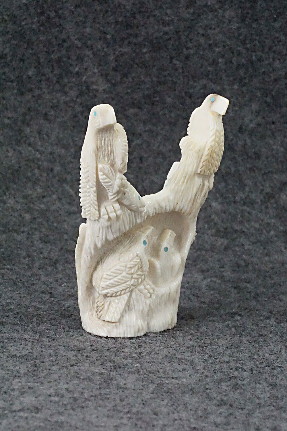 Eagles with Fish Zuni Fetish Carving - Destry Siutza