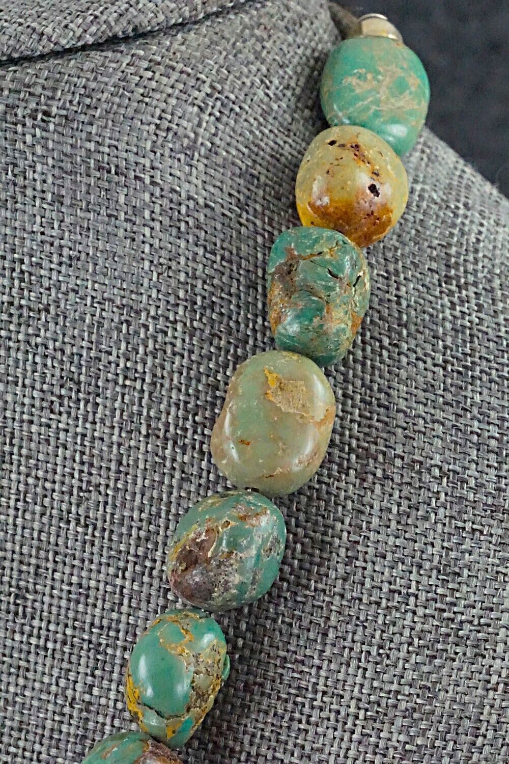 Turquoise & Sterling Silver Necklace 24" - Louise Joe