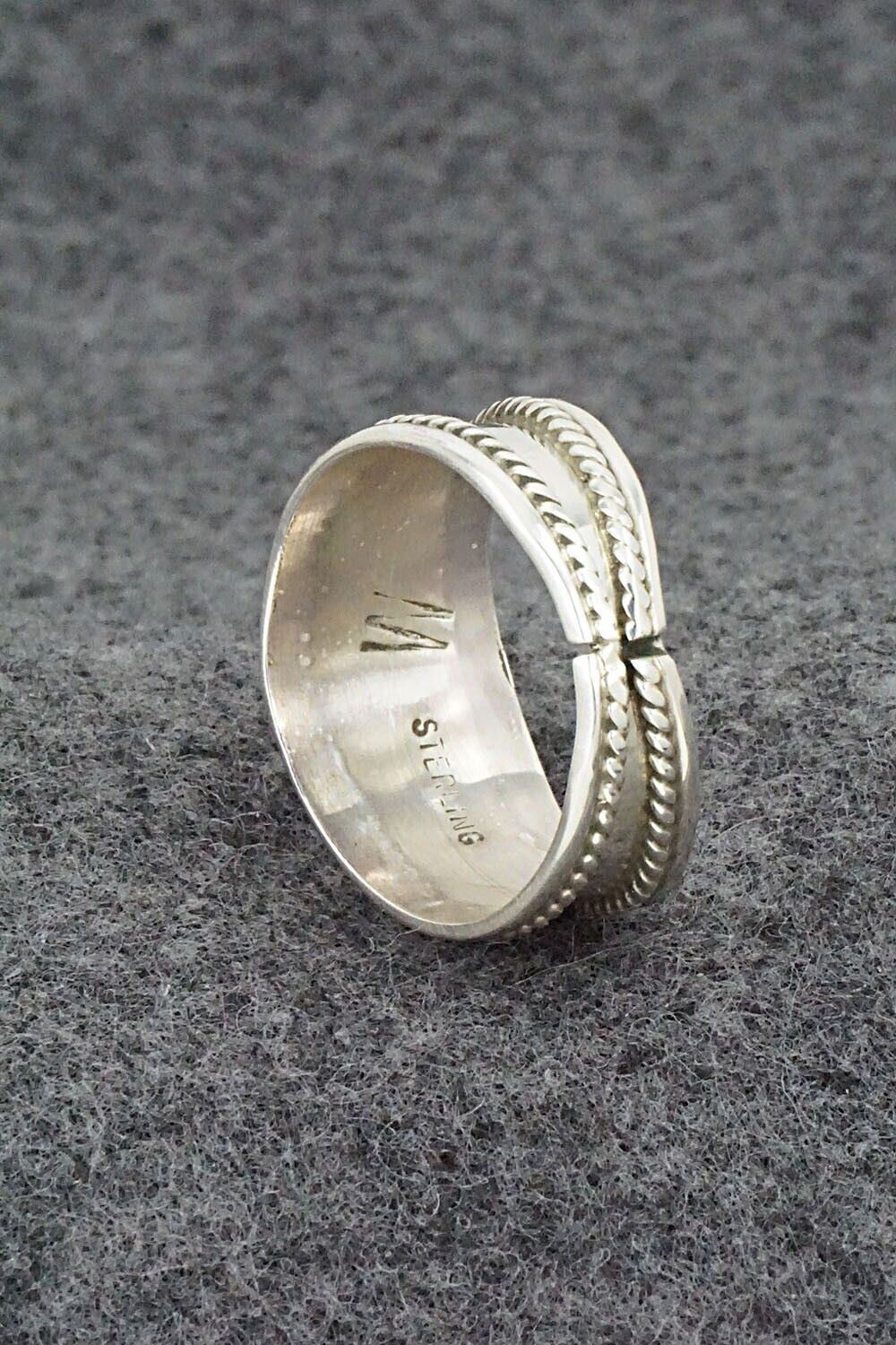 Coral & Sterling Silver Ring - Sondra Whitegoat - Size 11.5